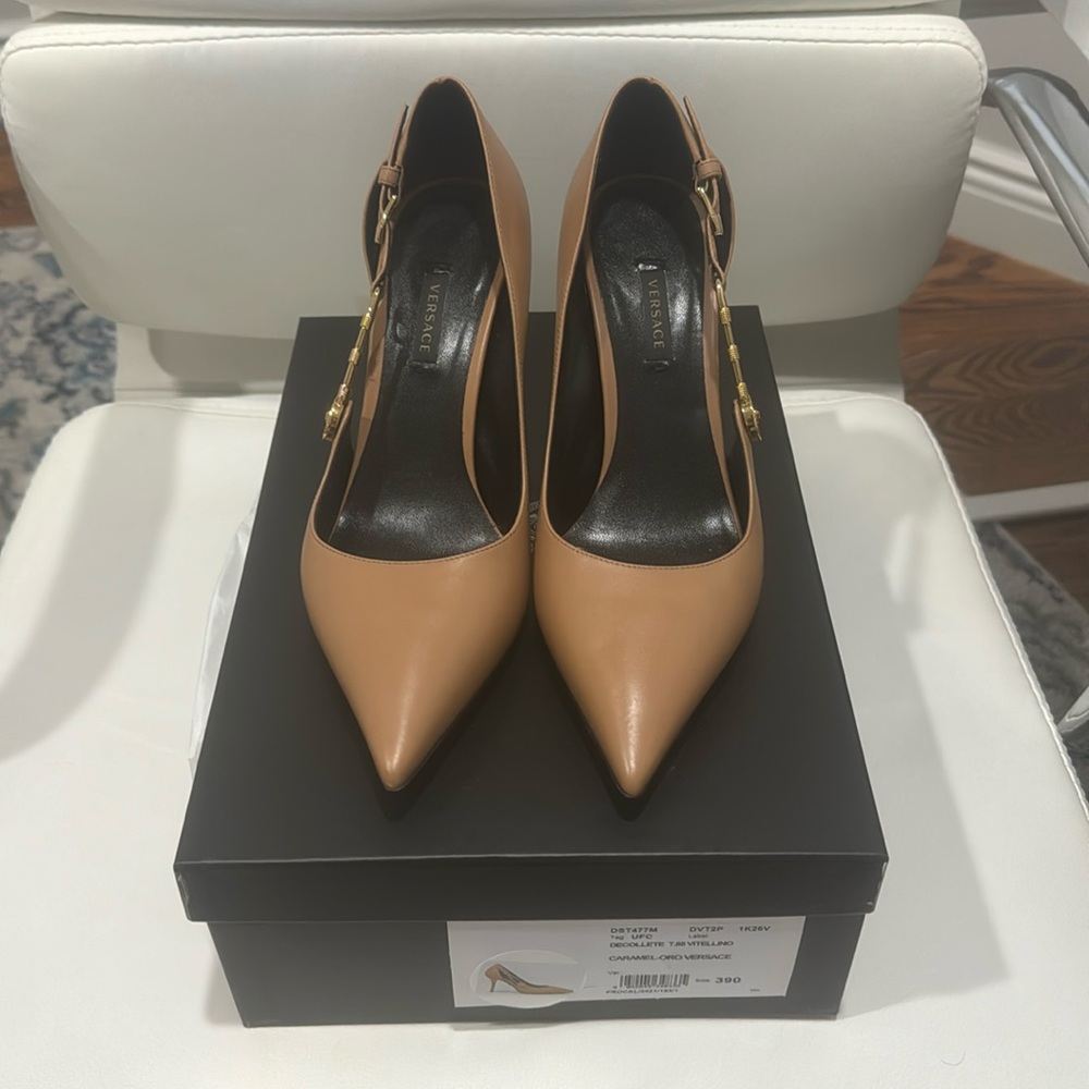 Versace Décolleté T .85 Vitellino Caramel pumps Size 39